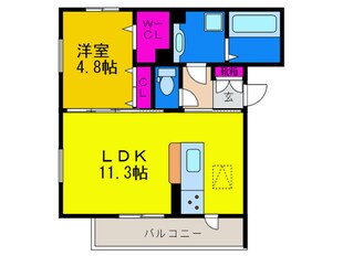 コンフォート白島中町の物件間取画像